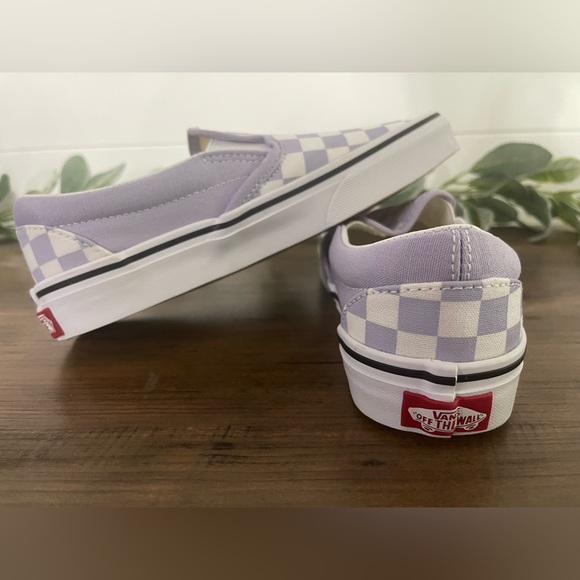 Purple Checkered Slide On Vans - Picture 4 of 6